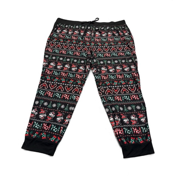 Disney Minnie Mouse Fair Isle Holiday Plus Size Pajamas Leggings NEW Plus 2X - Picture 1 of 13